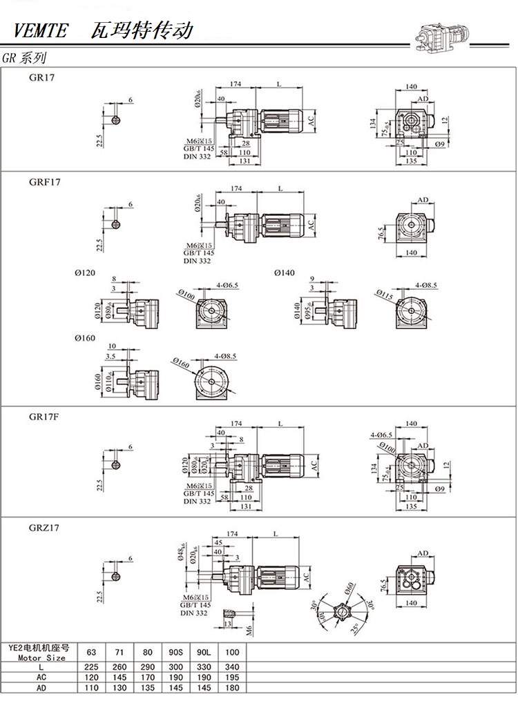 R17減速機(jī)圖紙，R00系列齒輪減速器尺寸圖